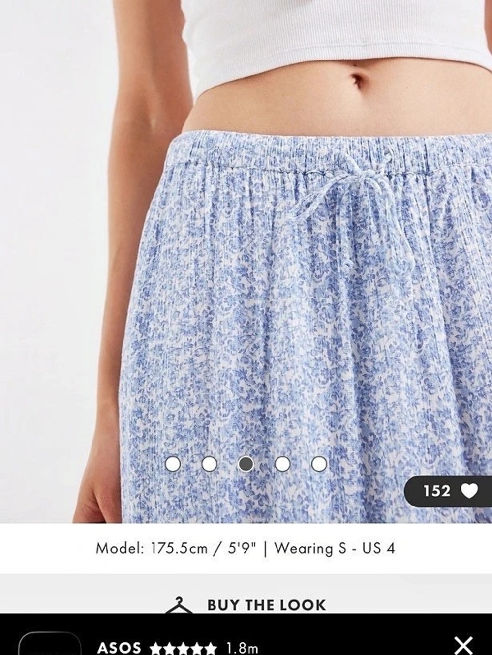 PIECES tie waist tiered maxi skirt in blue and white ditsy floral print Blue &